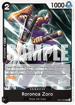 (094) One Piece TCG Adventure on Kami’s Island Single: Roronoa Zoro (OP15-094)  Uncommon