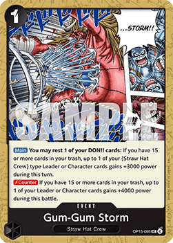 (095) One Piece TCG Adventure on Kami’s Island Single: Gum-Gum Storm (OP15-095)  Uncommon