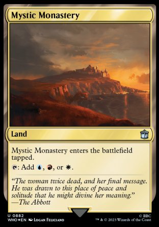 (882) Magic The Gathering Universes Beyond: Doctor Who: Extras Single: Mystic Monastery Holo Uncommon