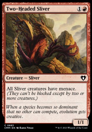 (883) Magic The Gathering Commander Masters: Extras Single: Two-Headed Sliver  Common
