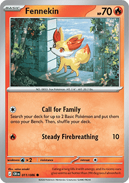 (011/086) Pokemon TCG Chaos Rising Single: Fennekin  Reverse Holo Common