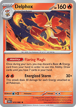 (013/086) Pokemon TCG Chaos Rising Single: Delphox  Reverse Holo Rare