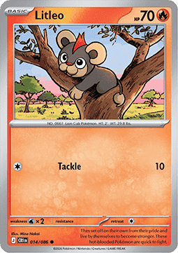 (014/086) Pokemon TCG Chaos Rising Single: Litleo   Common