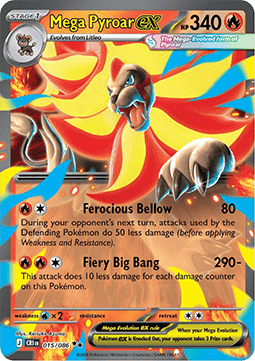 (015/086) Pokemon TCG Chaos Rising Single: Mega Pyroar ex   Double Rare
