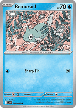 (016/086) Pokemon TCG Chaos Rising Single: Remoraid   Common