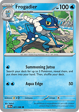 (021/086) Pokemon TCG Chaos Rising Single: Frogadier  Reverse Holo Common
