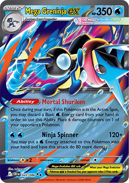(022/086) Pokemon TCG Chaos Rising Single: Mega Greninja ex   Double Rare