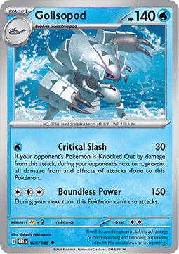 (026/086) Pokemon TCG Chaos Rising Single: Golisopod  Reverse Holo Uncommon