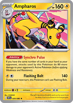 (029/086) Pokemon TCG Chaos Rising Single: Ampharos   Rare