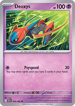 (034/086) Pokemon TCG Chaos Rising Single: Deoxys  Reverse Holo Uncommon