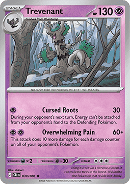 (039/086) Pokemon TCG Chaos Rising Single: Trevenant   Rare