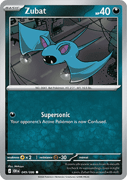(049/086) Pokemon TCG Chaos Rising Single: Zubat  Reverse Holo Common