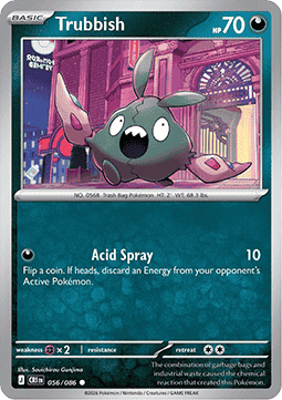 (056/086) Pokemon TCG Chaos Rising Single: Trubbish  Reverse Holo Common