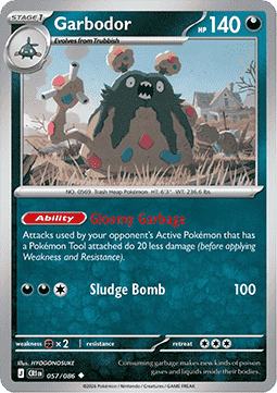 (057/086) Pokemon TCG Chaos Rising Single: Garbodor   Uncommon