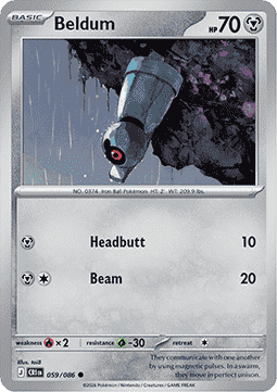 (059/086) Pokemon TCG Chaos Rising Single: Beldum   Common