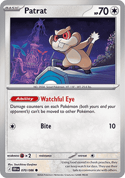 (070/086) Pokemon TCG Chaos Rising Single: Patrat   Common