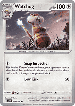 (071/086) Pokemon TCG Chaos Rising Single: Watchog   Common