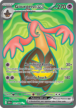 (102/086) Pokemon TCG Chaos Rising Single: Gourgeist ex   Ultra Rare