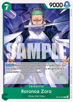 (035) One Piece TCG OP16: The Time of Battle Single: Roronoa Zoro (OP16-035)  Common