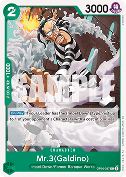 (037) One Piece TCG OP16: The Time of Battle Single: Mr.3(Galdino) (OP16-037)  Common