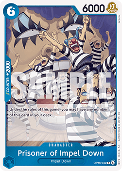 (042) One Piece TCG OP16: The Time of Battle Single: Prisoner of Impel Down (OP16-042)  Rare
