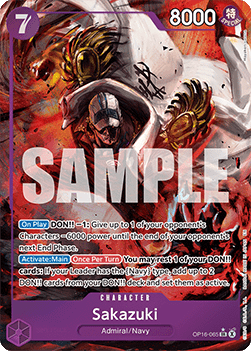 (065) One Piece TCG OP16: The Time of Battle Single: Sakazuki (OP16-065) (V.2)  Alternate Art