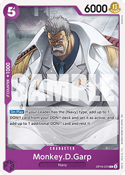 (075) One Piece TCG OP16: The Time of Battle Single: Monkey.D.Garp (OP16-075)  Common