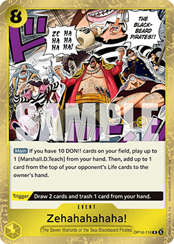 (116) One Piece TCG OP16: The Time of Battle Single: Zehahahahaha! (OP16-116) (V.1)  Rare