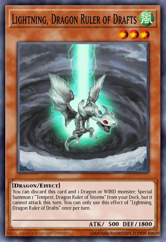 (257) YuGiOh TCG RA03: Quarter Century Bonanza Single: Lightning, Dragon Ruler of Drafts (V.1 - Platinum Secret Rare)  Platinum Secret Rare