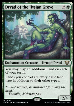 (891) Magic The Gathering Commander Masters: Extras Single: Dryad of the Ilysian Grove  Rare