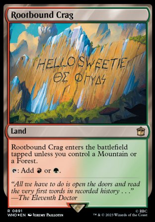 (891) Magic The Gathering Universes Beyond: Doctor Who: Extras Single: Rootbound Crag (V.2) Holo Rare