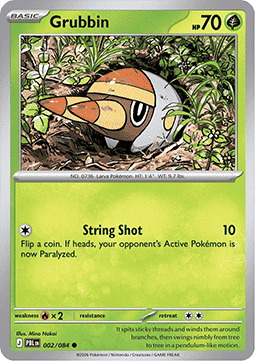 (002/084) Pokemon TCG Pitch Black Single: Grubbin   Common