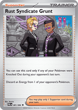 (081/084) Pokemon TCG Pitch Black Single: Rust Syndicate Grunt Reverse Holo Uncommon