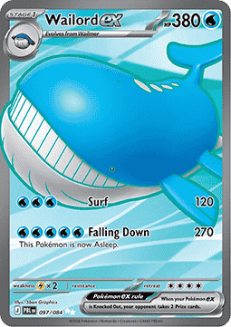(097/084) Pokemon TCG Pitch Black Single: Wailord ex   Ultra Rare
