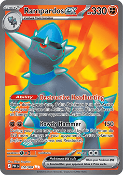 (100/084) Pokemon TCG Pitch Black Single: Rampardos ex   Ultra Rare