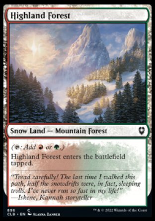 (896) Magic The Gathering Commander Legends: Battle for Baldur's Gate: Extras Single: Highland Forest  Common