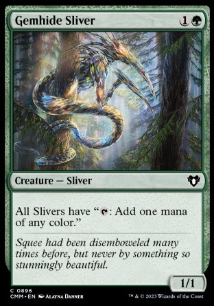 (896) Magic The Gathering Commander Masters: Extras Single: Gemhide Sliver  Common