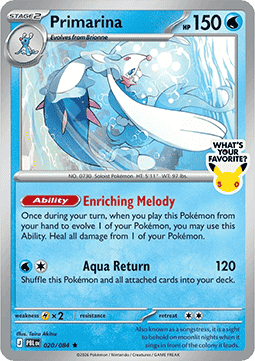 (020/084) Pokemon TCG Pitch Black: Additionals Single: Primarina   Promo