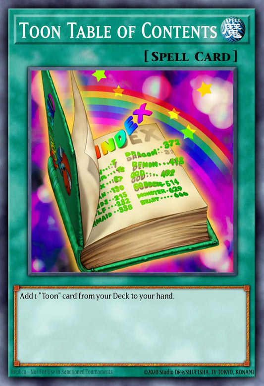 (121) YuGiOh TCG DB2: Dark Beginning 2 Single: Toon Table of Contents  Common