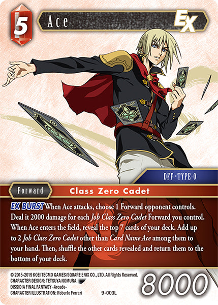 (003) Final Fantasy TCG Opus IX: Lords & Chaos Single: Ace (9-003) Holo Legend