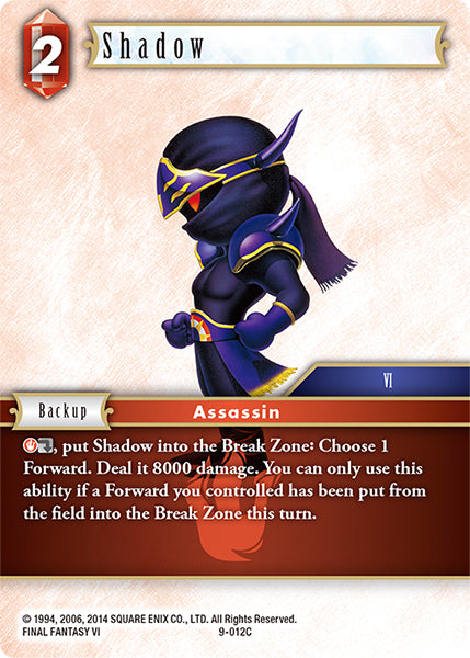 (012) Final Fantasy TCG Opus IX: Lords & Chaos Single: Shadow (9-012) Holo Common