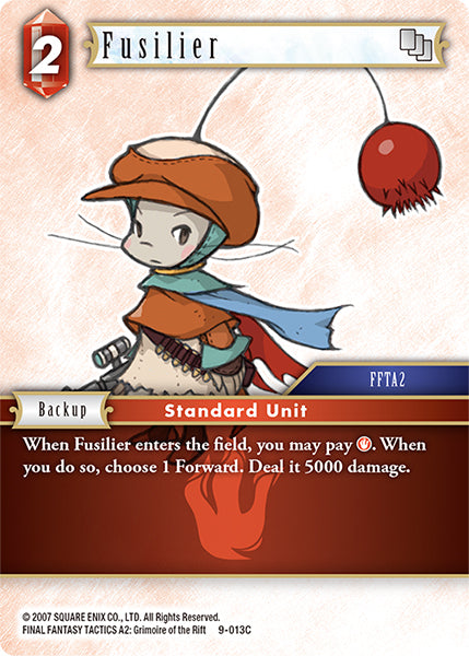 (013) Final Fantasy TCG Opus IX: Lords & Chaos Single: Fusilier (9-013) Holo Common