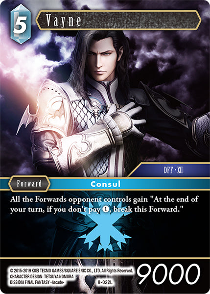 (9-022) Final Fantasy TCG Emissaries of Light Single: Vayne (9-022) Holo Legend