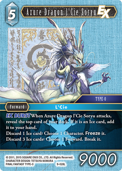 (028) Final Fantasy TCG Opus IX: Lords & Chaos Single: Azure Dragon l'Cie Soryu (9-028) Holo Legend