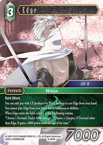 (045) Final Fantasy TCG Opus IX: Lords & Chaos Single: Edge (9-045) Holo Hero