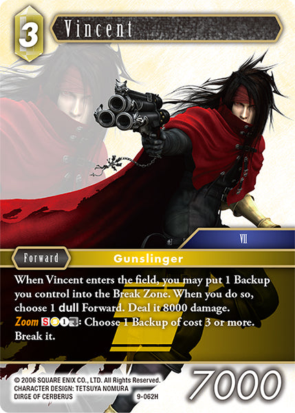 (062) Final Fantasy TCG Opus IX: Lords & Chaos Single: Vincent (9-062) Holo Hero