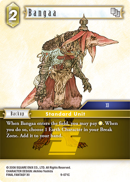 (071) Final Fantasy TCG Opus IX: Lords & Chaos Single: Bangaa (9-071) Holo Common