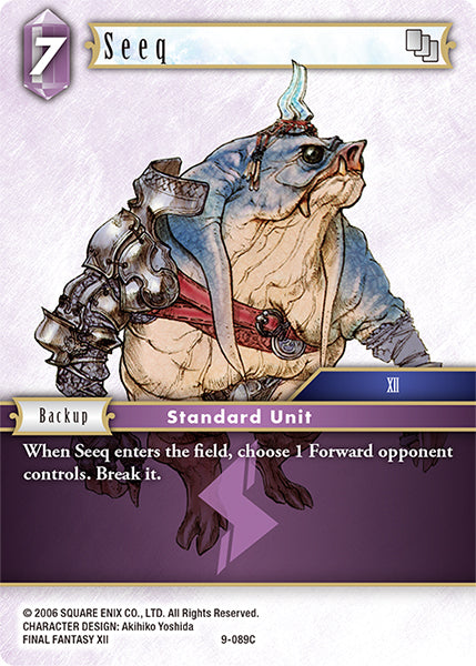 (089) Final Fantasy TCG Opus IX: Lords & Chaos Single: Seeq (9-089) Holo Common