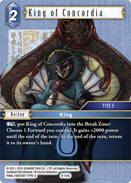 (110) Final Fantasy TCG Opus IX: Lords & Chaos Single: King of Concordia (9-110) Holo Common