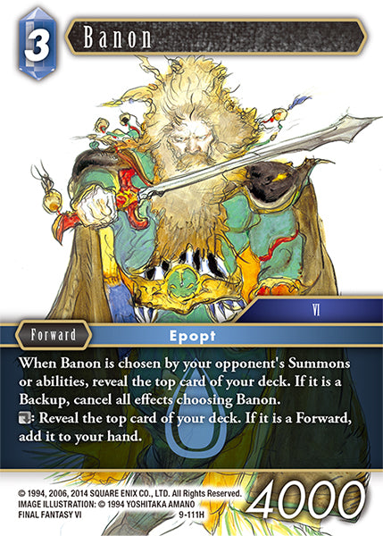 (111) Final Fantasy TCG Opus IX: Lords & Chaos Single: Banon (9-111) Holo Hero